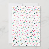 Farbenfrohe Triangle Confetti-Party Einladung (Rückseite)