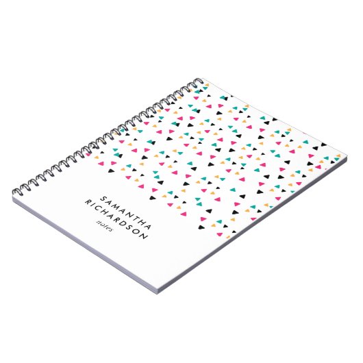 Farbenfrohe Triangle Confetti Personalisiertes Not Notizblock (Linke Seite)