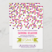 Farbenfrohe Triangle Muster Bridal Dusche Einladun Einladung (Vorne/Hinten)