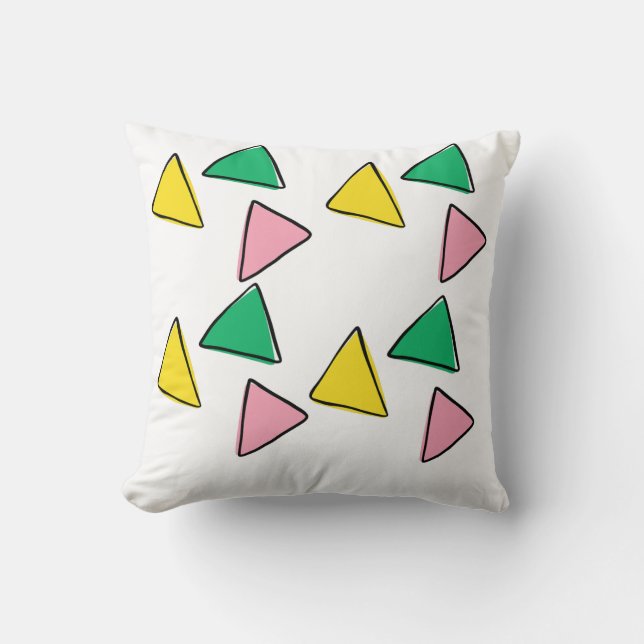 Farbenfrohe Triangle Square Kissen - modern & stil (Vorderseite)