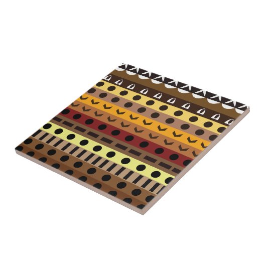 Farbenfrohe Tribal Deko Art Pattern Fliese (Seite)