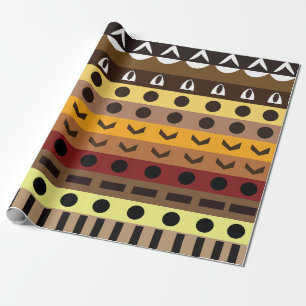 Farbenfrohe Tribal Deko Art Pattern Geschenkpapier