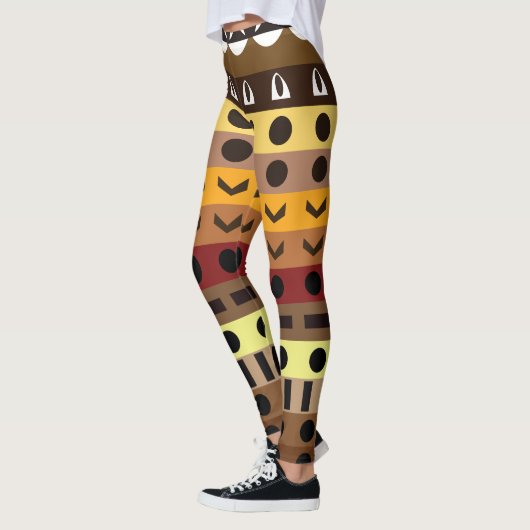 Farbenfrohe Tribal Deko Art Pattern Leggings (Links)