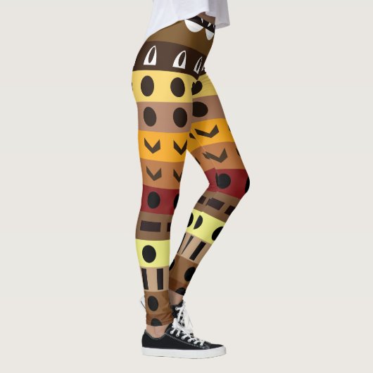 Farbenfrohe Tribal Deko Art Pattern Leggings (Rechts)