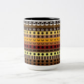 Farbenfrohe Tribal Deko Art Pattern Zweifarbige Tasse (Mittel)