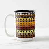 Farbenfrohe Tribal Deko Art Pattern Zweifarbige Tasse (Links)
