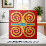 Farbenfrohe Tribal Mosaik Kunst Fliese<br><div class="desc">Farbenfrohe Tribal Mosaik Art. Passen Sie die Hintergrundfarbe an,  um Ihre Einrichtung zu gestalten.</div>