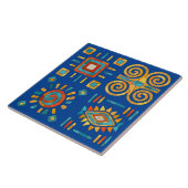 Farbenfrohe Tribal Mosaik Kunst Fliese (Seite)