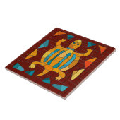 Farbenfrohe Tribal Mosaik Turtle Fliese (Seite)