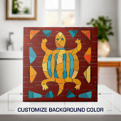 Farbenfrohe Tribal Mosaik Turtle Fliese