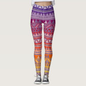 Farbenfrohe Tribal Print Leggings (Vorderseite)