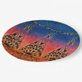 Farbenfrohe Tribal Teepes Art Boho Design Pappteller (Schrägansicht)