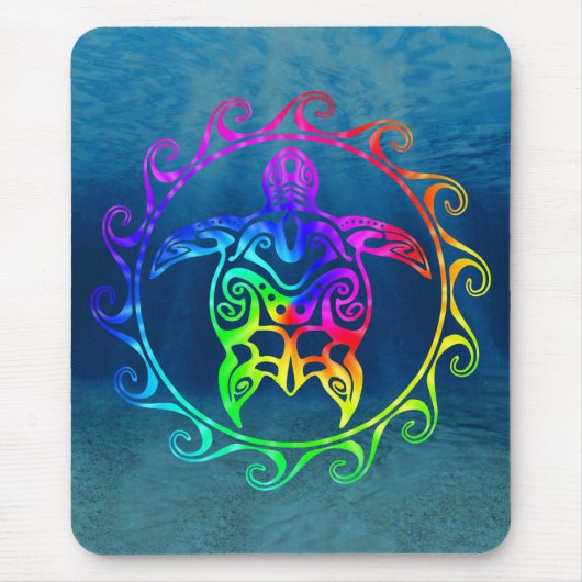 Farbenfrohe Tribal Turtle Mousepad (Vorne)