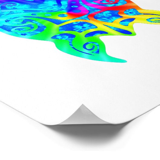 Farbenfrohe Tribal Turtle Poster (Ecke)