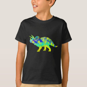 Farbenfrohe Triceratops Psychedelic Dinosaurier Ar T-Shirt