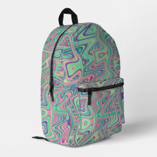 Farbenfrohe Trippy Acid Trip Digitale Abstrakte Ku Bedruckter Rucksack