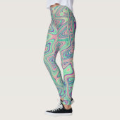 Farbenfrohe Trippy Acid Trip Digitale Abstrakte Ku Leggings (Links)