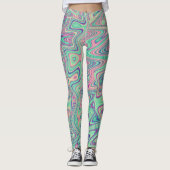 Farbenfrohe Trippy Acid Trip Digitale Abstrakte Ku Leggings (Vorderseite)