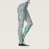 Farbenfrohe Trippy Acid Trip Digitale Abstrakte Ku Leggings (Rechts)