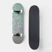 Farbenfrohe Trippy Acid Trip Digitale Abstrakte Ku Skateboard (Vorderseite)