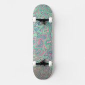 Farbenfrohe Trippy Acid Trip Digitale Abstrakte Ku Skateboard (Vorderseite)