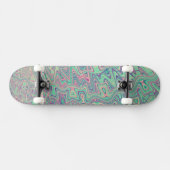 Farbenfrohe Trippy Acid Trip Digitale Abstrakte Ku Skateboard (Horizontal)