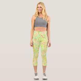 Farbenfrohe Trippy Boho Eclectic Groovy Blob Mosai Capri Leggings