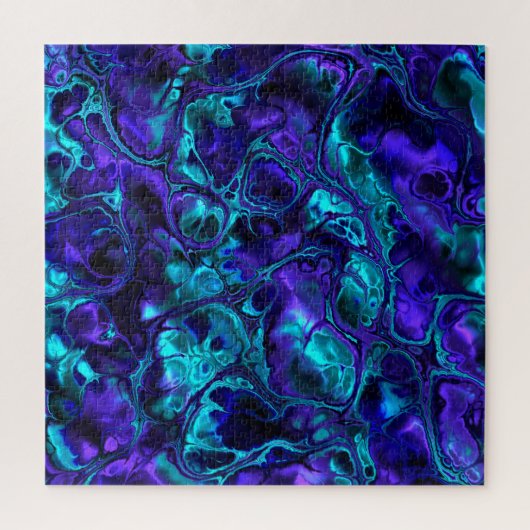 Farbenfrohe Trippy-Fraktal-Marmor Puzzle (Vertikal)