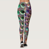 Farbenfrohe Trippy Groovy Fraktal Leggings (Rückseite)