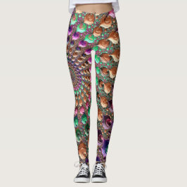 Farbenfrohe Trippy Groovy Fraktal Leggings