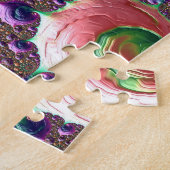 Farbenfrohe Trippy Groovy Fraktal Puzzle (Seite)