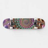 Farbenfrohe Trippy Groovy Fraktal Skateboard (Horizontal)