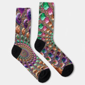 Farbenfrohe Trippy Groovy Fraktal Socken (Rechts)