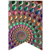 Farbenfrohe Trippy Groovy Fraktal Wimpelkette (Dritte Fahne)