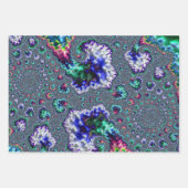 Farbenfrohe Trippy Groovy Spiral Abstraktes Frakta Geschenkpapier Set (Vorderseite 3)