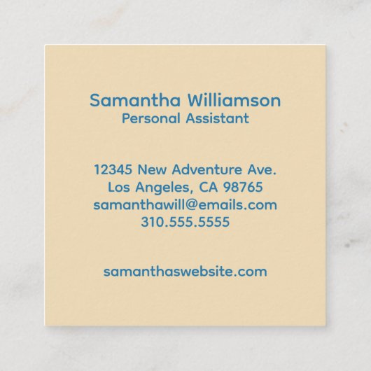 Farbenfrohe Trippy Retro Mod Swirl Quadratische Visitenkarte (Rückseite)