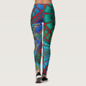 Farbenfrohe Trippy-Spiralen Leggings (Rückseite)