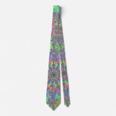 Farbenfrohe Trippy-Vibrany Groovy Fraktal Burst Krawatte (Vorderseite)