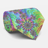 Farbenfrohe Trippy-Vibrany Groovy Fraktal Burst Krawatte (Gerollt)
