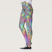 Farbenfrohe Trippy-Vibrany Groovy Fraktal Burst Leggings (Links)