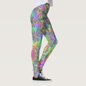 Farbenfrohe Trippy-Vibrany Groovy Fraktal Burst Leggings (Rechts)