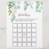 Farbenfrohe Tropenblume Bridal Bingo Spiel (Vorderseite)