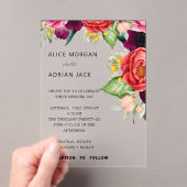 Farbenfrohe Tropenblumenhochzeit Acryleinladungen (Insitu (Handheld))