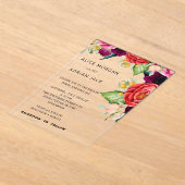 Farbenfrohe Tropenblumenhochzeit Acryleinladungen (Ablage )
