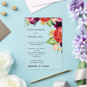 Farbenfrohe Tropenblumenhochzeit Acryleinladungen (In Situ (Hochzeit))