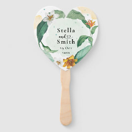 Farbenfrohe Tropenblumenhochzeit Fächer