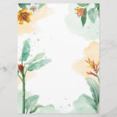 Farbenfrohe Tropenblumenhochzeit Menükarte (Rückseite)