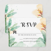 Farbenfrohe Tropenblumenhochzeit RSVP Karte (Vorne/Hinten)