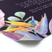 Farbenfrohe Tropenblumenzeremonie Lila, ohne Steck Poster (Ecke)