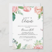 Farbenfrohe Tropenflora Feiern wir Party Einladung (Vorderseite)